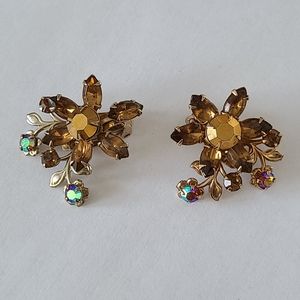 Antique Beautiful Clip On Earrings